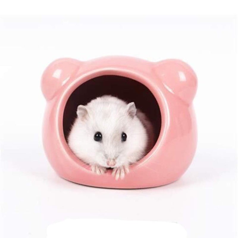 CHUQIANTONG Mini Hamsters House Pet Hideout Hut Cave,Small Animal Ceramic Critter Bath Toy, Ideal for Dwarf Hamsters and Gerbils - Image 1